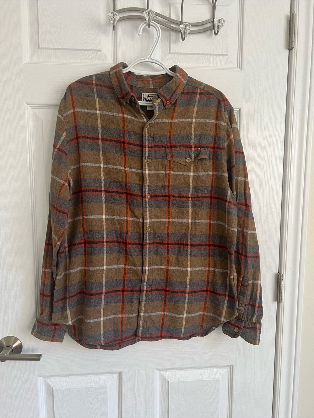 Woolrich Men’s Large 100% Organic Cotton Plaid Flannel Shirt